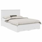 Casa si Gradina - Mobilier - Paturi si accesorii - Paturi - Cadru de pat cu headboard Alb 140 x 190 cm Lemn compozit - Infinity.ro