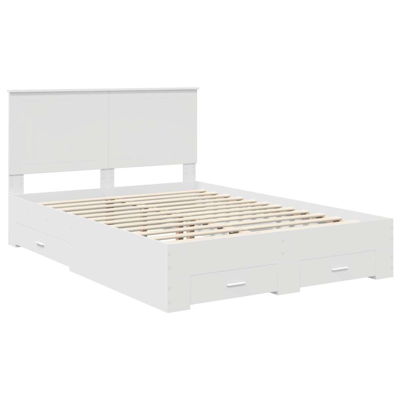 Casa si Gradina - Mobilier - Paturi si accesorii - Paturi - Cadru de pat cu headboard Alb 140 x 190 cm Lemn compozit - Infinity.ro