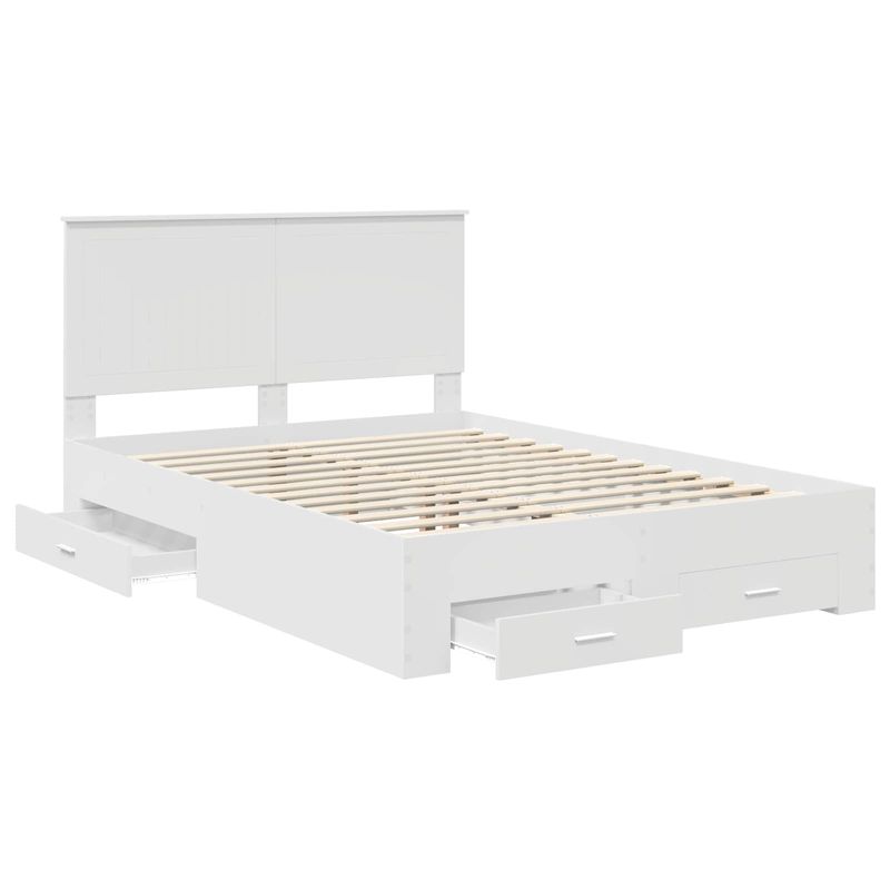 Casa si Gradina - Mobilier - Paturi si accesorii - Paturi - Cadru de pat cu headboard Alb 140 x 190 cm Lemn compozit - Infinity.ro