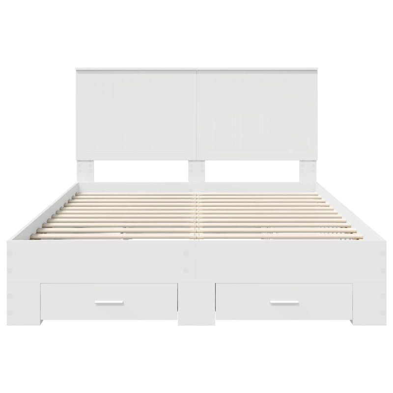 Casa si Gradina - Mobilier - Paturi si accesorii - Paturi - Cadru de pat cu headboard Alb 140 x 190 cm Lemn compozit - Infinity.ro