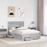 Casa si Gradina - Mobilier - Paturi si accesorii - Paturi - Cadru de pat cu headboard Gri Sonoma 120 x 190 cm Lemn compozit - Infinity.ro