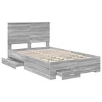 Casa si Gradina - Mobilier - Paturi si accesorii - Paturi - Cadru de pat cu headboard Gri Sonoma 120 x 190 cm Lemn compozit - Infinity.ro