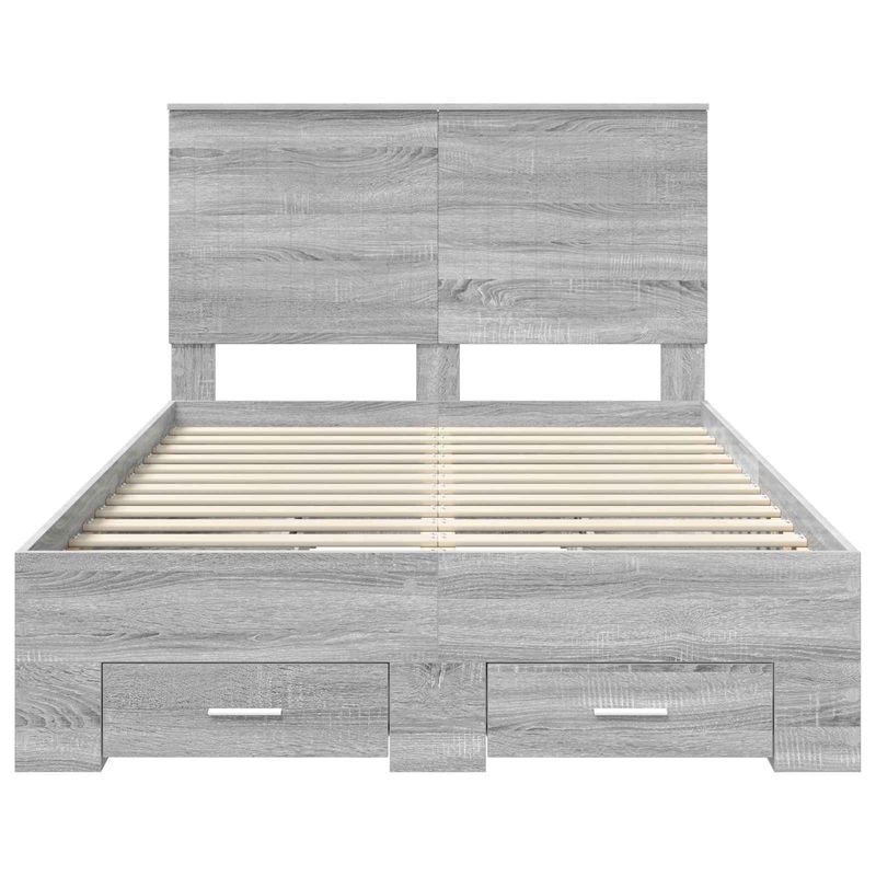 Casa si Gradina - Mobilier - Paturi si accesorii - Paturi - Cadru de pat cu headboard Gri Sonoma 120 x 190 cm Lemn compozit - Infinity.ro