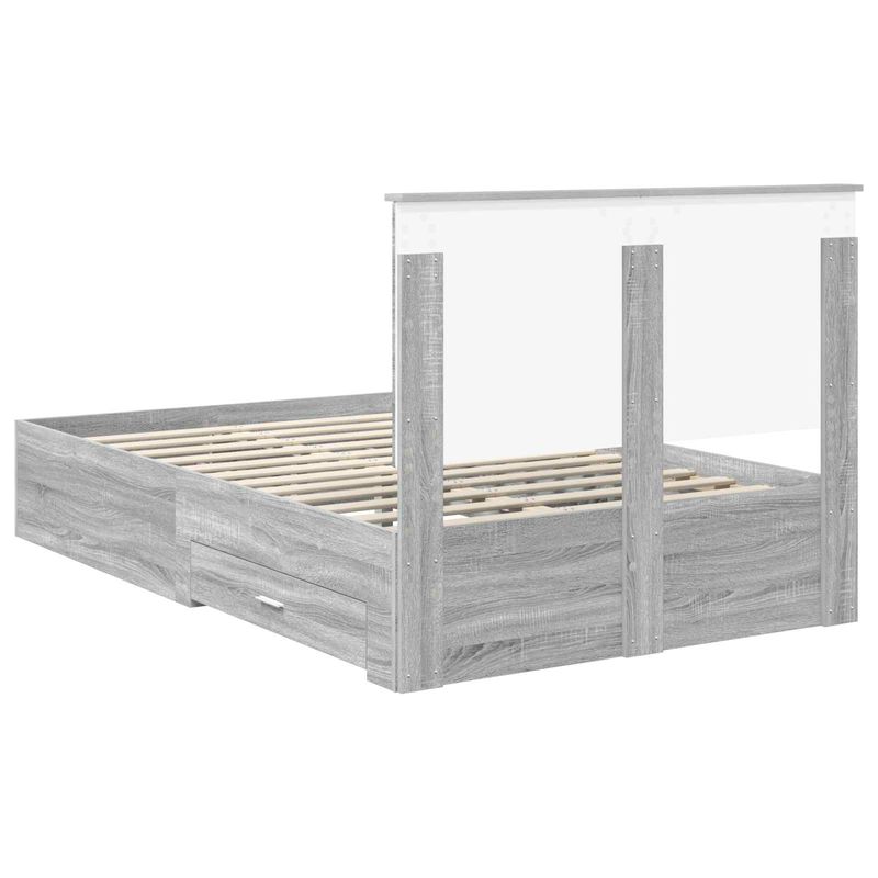 Casa si Gradina - Mobilier - Paturi si accesorii - Paturi - Cadru de pat cu headboard Gri Sonoma 120 x 190 cm Lemn compozit - Infinity.ro