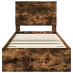 Casa si Gradina - Mobilier - Paturi si accesorii - Paturi - Cadru de pat cu sertar Stejar fumuriu 90 x 190 cm Lemn compozit - Infinity.ro
