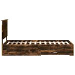 Casa si Gradina - Mobilier - Paturi si accesorii - Paturi - Cadru de pat cu sertar Stejar fumuriu 90 x 190 cm Lemn compozit - Infinity.ro