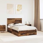 Casa si Gradina - Mobilier - Paturi si accesorii - Paturi - Cadru de pat cu headboard Lemn vechi 120 x 190 cm Lemn compozit - Infinity.ro
