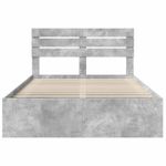 Casa si Gradina - Mobilier - Paturi si accesorii - Paturi - Cadru de pat cu headboard Beton 140 x 190 cm Lemn de pin masiv - Infinity.ro