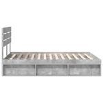 Casa si Gradina - Mobilier - Paturi si accesorii - Paturi - Cadru de pat cu headboard Beton 140 x 190 cm Lemn de pin masiv - Infinity.ro
