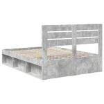 Casa si Gradina - Mobilier - Paturi si accesorii - Paturi - Cadru de pat cu headboard Beton 140 x 190 cm Lemn de pin masiv - Infinity.ro