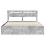 Casa si Gradina - Mobilier - Paturi si accesorii - Paturi - Cadru de pat cu headboard Beton 180 x 200 cm Lemn de pin masiv - Infinity.ro