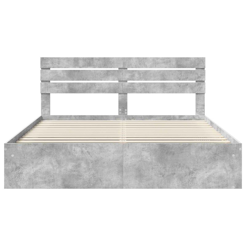 Casa si Gradina - Mobilier - Paturi si accesorii - Paturi - Cadru de pat cu headboard Beton 180 x 200 cm Lemn de pin masiv - Infinity.ro
