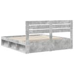 Casa si Gradina - Mobilier - Paturi si accesorii - Paturi - Cadru de pat cu headboard Beton 180 x 200 cm Lemn de pin masiv - Infinity.ro