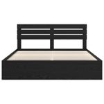 Casa si Gradina - Mobilier - Paturi si accesorii - Paturi - Cadru de pat cu headboard Negru 200 x 200 cm Lemn de pin masiv - Infinity.ro