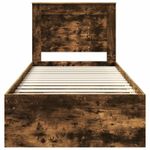 Casa si Gradina - Mobilier - Paturi si accesorii - Paturi - Cadru de pat Stejar fumuriu 100 x 200 cm Lemn de pin masiv - Infinity.ro