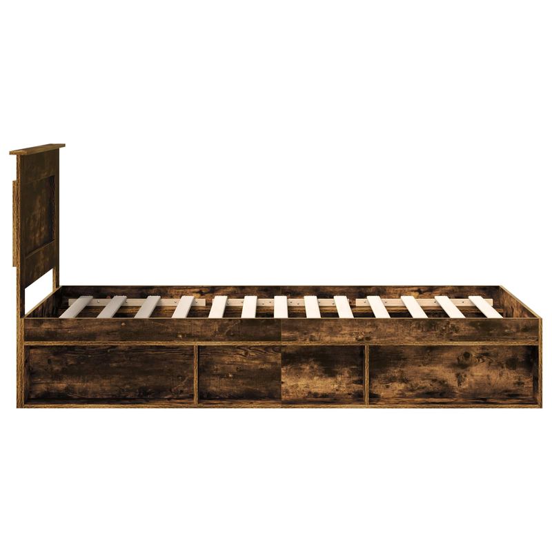 Casa si Gradina - Mobilier - Paturi si accesorii - Paturi - Cadru de pat Stejar fumuriu 100 x 200 cm Lemn de pin masiv - Infinity.ro