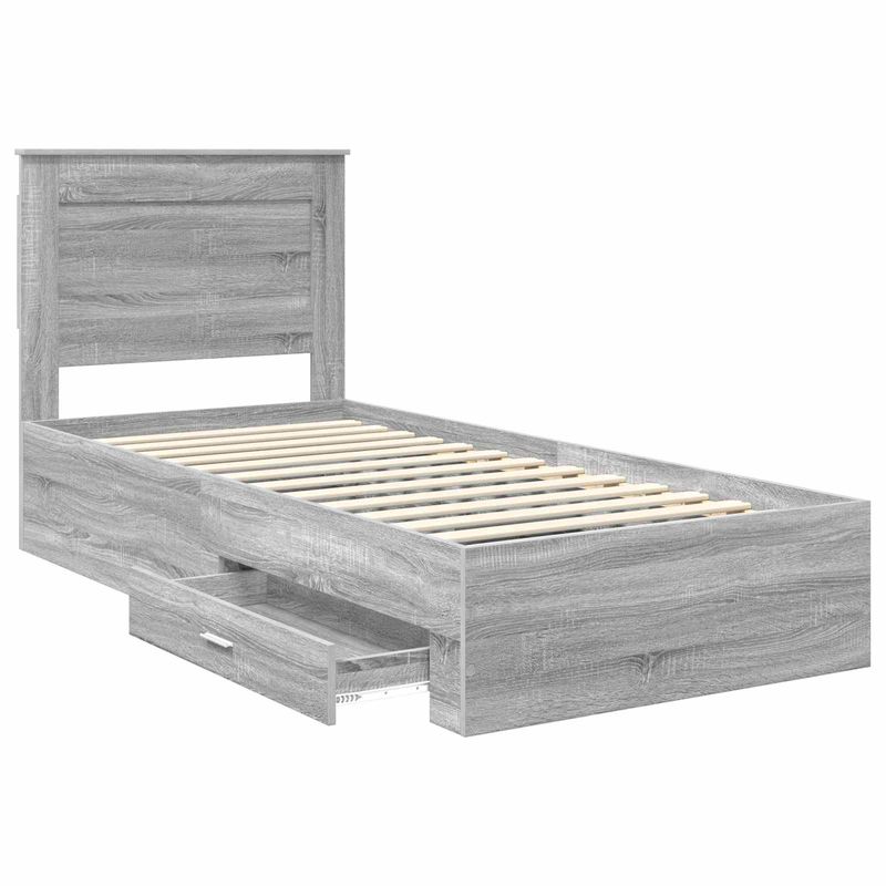 Casa si Gradina - Mobilier - Paturi si accesorii - Paturi - Cadru de pat cu sertar cu headboard cu depozitare Lemn compozit - Infinity.ro