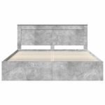 Casa si Gradina - Mobilier - Paturi si accesorii - Paturi - Cadru de pat cu headboard Beton 180 x 200 cm Lemn de pin masiv - Infinity.ro