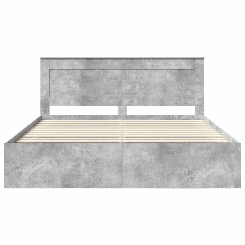 Casa si Gradina - Mobilier - Paturi si accesorii - Paturi - Cadru de pat cu headboard Beton 180 x 200 cm Lemn de pin masiv - Infinity.ro
