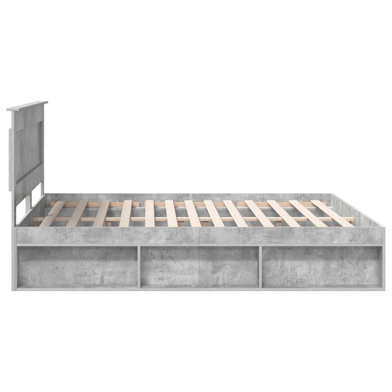 Casa si Gradina - Mobilier - Paturi si accesorii - Paturi - Cadru de pat cu headboard Beton 180 x 200 cm Lemn de pin masiv - Infinity.ro