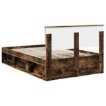 Casa si Gradina - Mobilier - Paturi si accesorii - Paturi - Cadru de pat Stejar fumuriu 120 x 190 cm Lemn de pin masiv - Infinity.ro