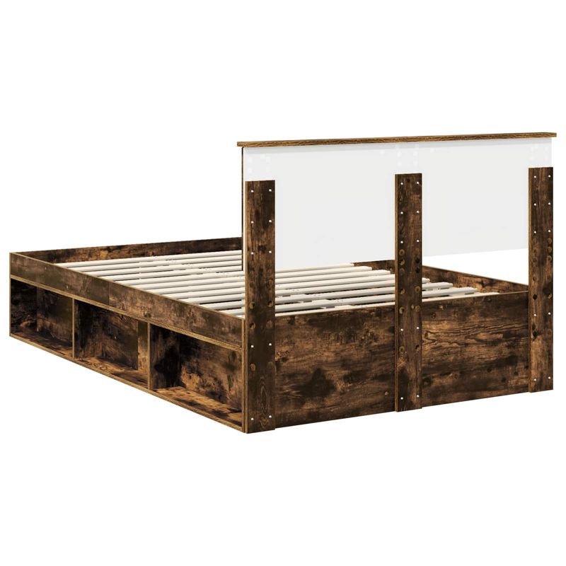 Casa si Gradina - Mobilier - Paturi si accesorii - Paturi - Cadru de pat Stejar fumuriu 120 x 190 cm Lemn de pin masiv - Infinity.ro