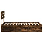 Casa si Gradina - Mobilier - Paturi si accesorii - Paturi - Cadru de pat Stejar fumuriu 90 x 190 cm Lemn de pin masiv - Infinity.ro