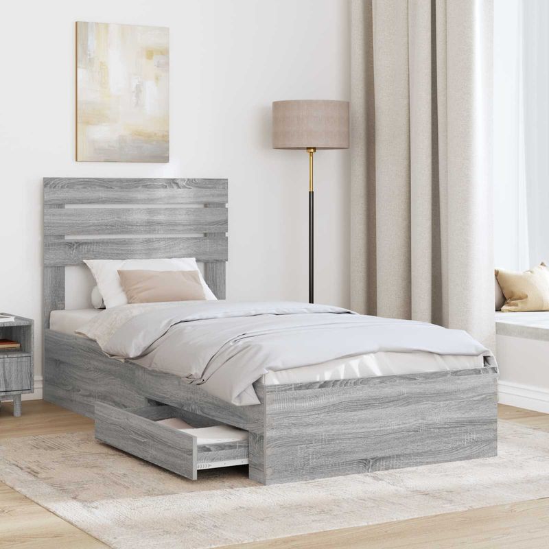 Casa si Gradina - Mobilier - Paturi si accesorii - Paturi - Cadru de pat cu sertar cu headboard cu depozitare Lemn compozit - Infinity.ro