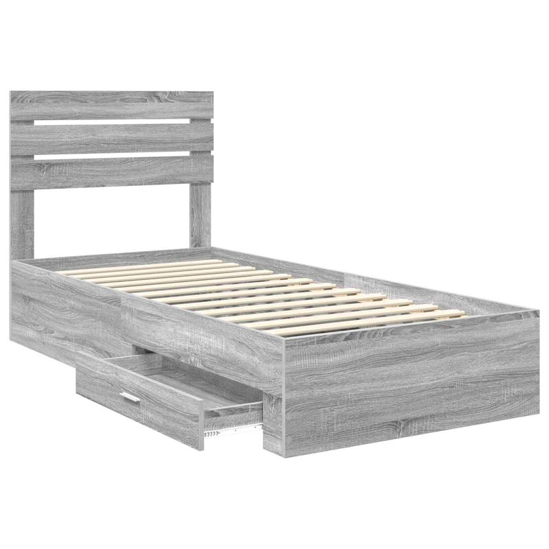 Casa si Gradina - Mobilier - Paturi si accesorii - Paturi - Cadru de pat cu sertar cu headboard cu depozitare Lemn compozit - Infinity.ro