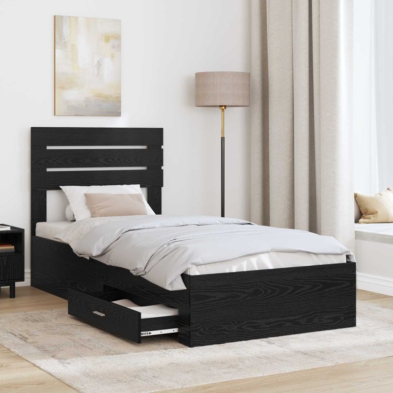Casa si Gradina - Mobilier - Paturi si accesorii - Paturi - Cadru de pat cu sertar cu headboard cu depozitare Lemn compozit - Infinity.ro