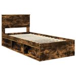 Casa si Gradina - Mobilier - Paturi si accesorii - Paturi - Cadru de pat Stejar fumuriu 90 x 200 cm Lemn de pin masiv - Infinity.ro