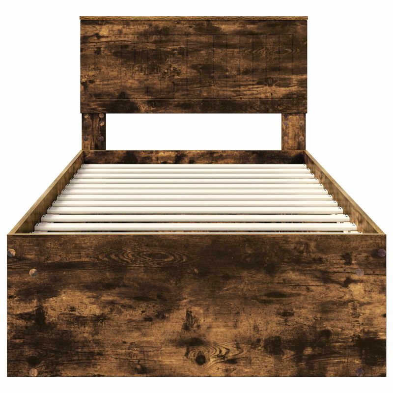 Casa si Gradina - Mobilier - Paturi si accesorii - Paturi - Cadru de pat Stejar fumuriu 90 x 200 cm Lemn de pin masiv - Infinity.ro