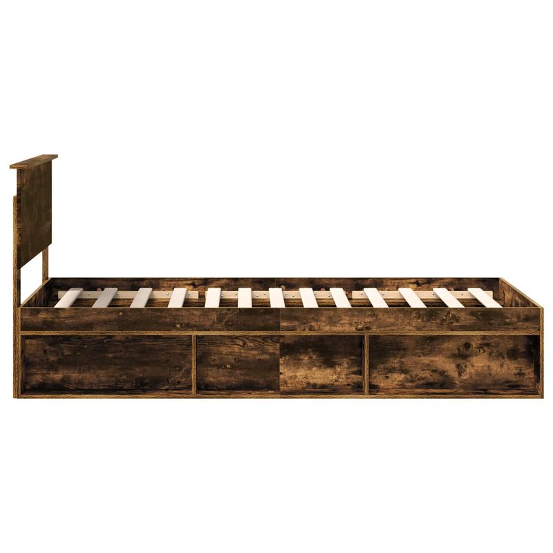 Casa si Gradina - Mobilier - Paturi si accesorii - Paturi - Cadru de pat Stejar fumuriu 90 x 200 cm Lemn de pin masiv - Infinity.ro