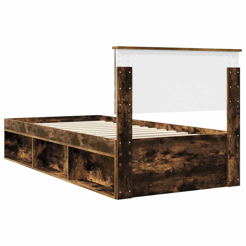 Casa si Gradina - Mobilier - Paturi si accesorii - Paturi - Cadru de pat Stejar fumuriu 90 x 200 cm Lemn de pin masiv - Infinity.ro