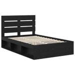 Casa si Gradina - Mobilier - Paturi si accesorii - Paturi - Cadru de pat cu headboard Negru 135 x 190 cm Lemn de pin masiv - Infinity.ro