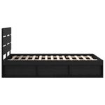 Casa si Gradina - Mobilier - Paturi si accesorii - Paturi - Cadru de pat cu headboard Negru 135 x 190 cm Lemn de pin masiv - Infinity.ro