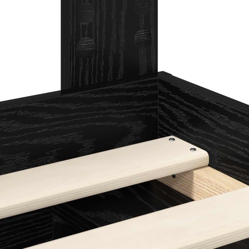 Casa si Gradina - Mobilier - Paturi si accesorii - Paturi - Cadru de pat cu headboard Negru 135 x 190 cm Lemn de pin masiv - Infinity.ro