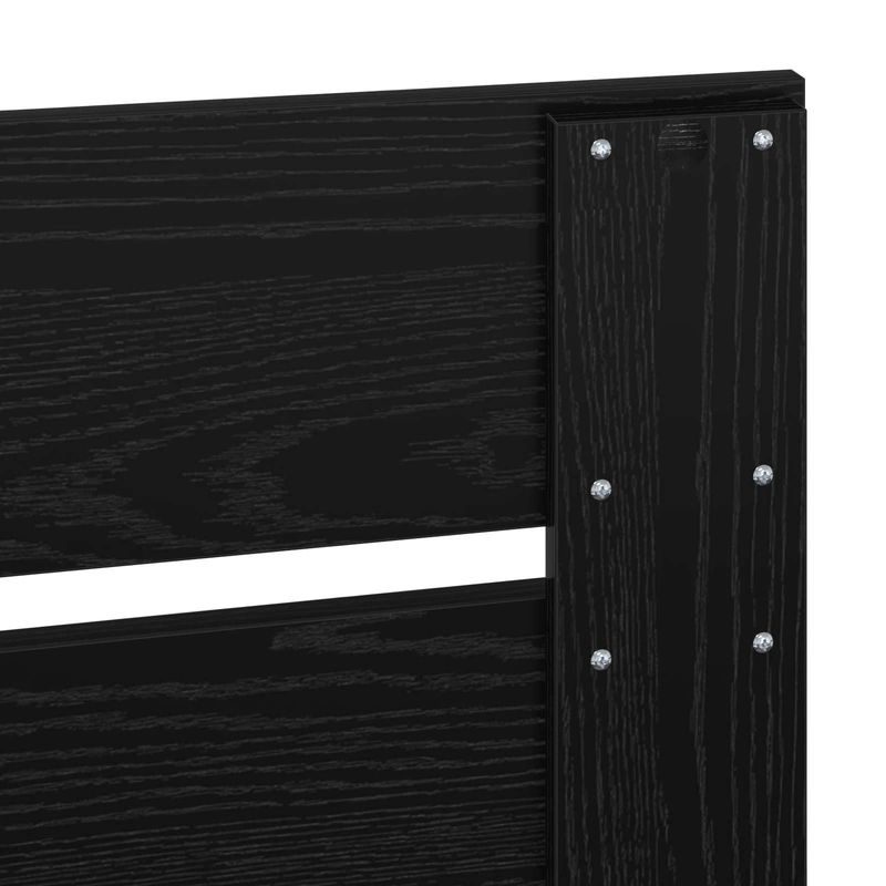 Casa si Gradina - Mobilier - Paturi si accesorii - Paturi - Cadru de pat cu headboard Negru 135 x 190 cm Lemn de pin masiv - Infinity.ro