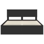 Casa si Gradina - Mobilier - Paturi si accesorii - Paturi - Cadru de pat cu headboard Negru 160 x 200 cm Lemn de pin masiv - Infinity.ro