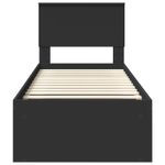 Casa si Gradina - Mobilier - Paturi si accesorii - Paturi - Cadru de pat cu headboard Negru 75 x 190 cm Lemn de pin masiv - Infinity.ro