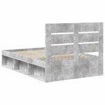 Casa si Gradina - Mobilier - Paturi si accesorii - Paturi - Cadru de pat cu headboard Beton 120 x 190 cm Lemn de pin masiv - Infinity.ro