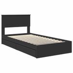 Casa si Gradina - Mobilier - Paturi si accesorii - Paturi - Pat cu storage cu headboard Negru 100 x 200 cm Lemn compozit - Infinity.ro