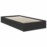 Casa si Gradina - Mobilier - Paturi si accesorii - Paturi - Pat cu storage cu headboard Negru 100 x 200 cm Lemn compozit - Infinity.ro