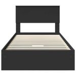 Casa si Gradina - Mobilier - Paturi si accesorii - Paturi - Pat cu storage cu headboard Negru 100 x 200 cm Lemn compozit - Infinity.ro