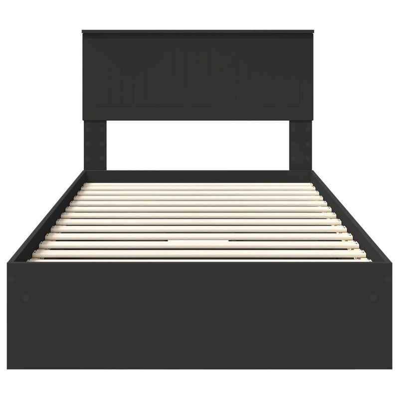 Casa si Gradina - Mobilier - Paturi si accesorii - Paturi - Pat cu storage cu headboard Negru 100 x 200 cm Lemn compozit - Infinity.ro