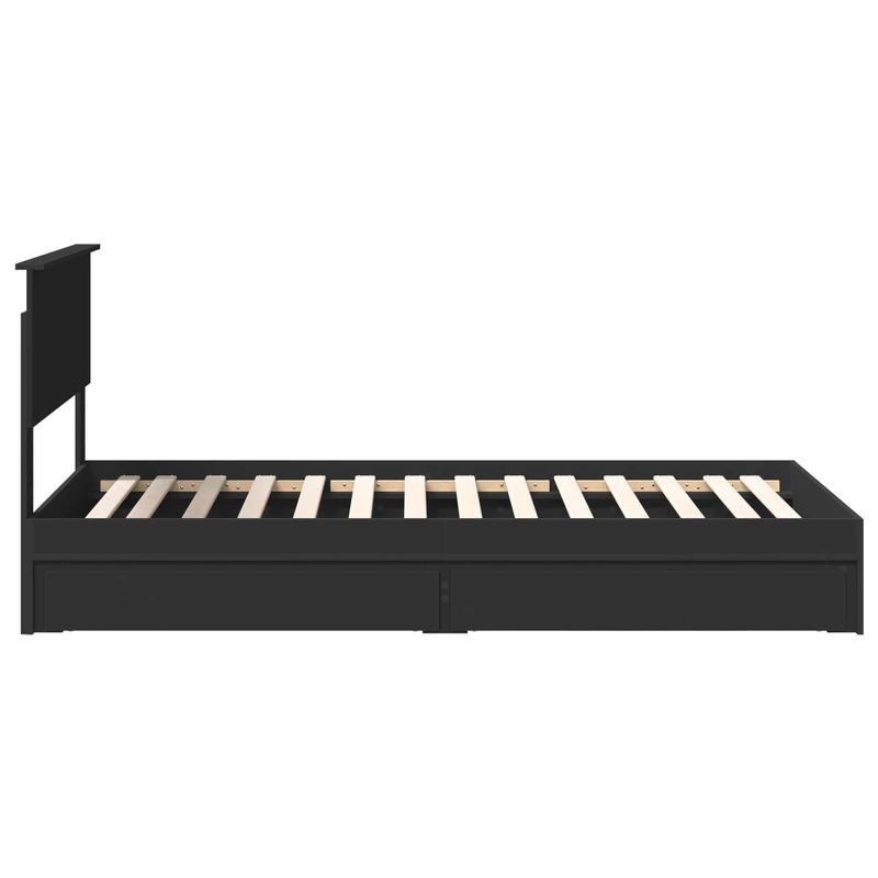 Casa si Gradina - Mobilier - Paturi si accesorii - Paturi - Pat cu storage cu headboard Negru 100 x 200 cm Lemn compozit - Infinity.ro