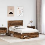 Casa si Gradina - Mobilier - Paturi si accesorii - Paturi - Cadru de pat cu sertar cu headboard cu depozitare Lemn compozit - Infinity.ro