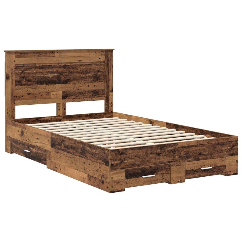 Casa si Gradina - Mobilier - Paturi si accesorii - Paturi - Cadru de pat cu sertar cu headboard cu depozitare Lemn compozit - Infinity.ro