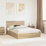 Casa si Gradina - Mobilier - Paturi si accesorii - Paturi - Pat cu storage Stejar Sonoma 140 x 190 cm Lemn compozit - Infinity.ro