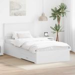 Casa si Gradina - Mobilier - Paturi si accesorii - Paturi - Cadru de pat cu headboard Alb 100 x 200 cm Lemn compozit - Infinity.ro
